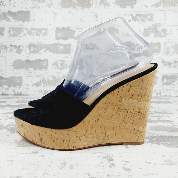 New Veronica Beard Dali Black Platform Wedge Sandal A991 - Picture 1 of 12
